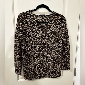 J. Crew Leopard print merino wool sweater